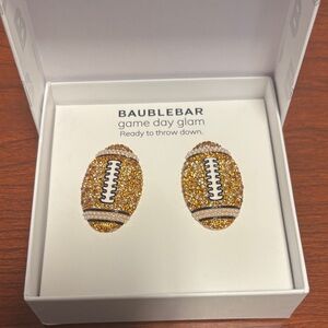 BaubleBar Sparkling Football Earrings - Gold and Silver